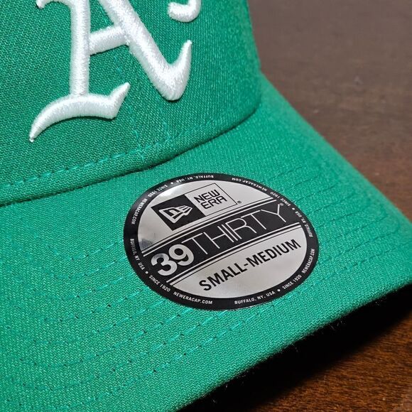 New Era Oakland Athletic\'s Fitted Hat Cap Green White 39Thirty Medium Unisex New main image 12